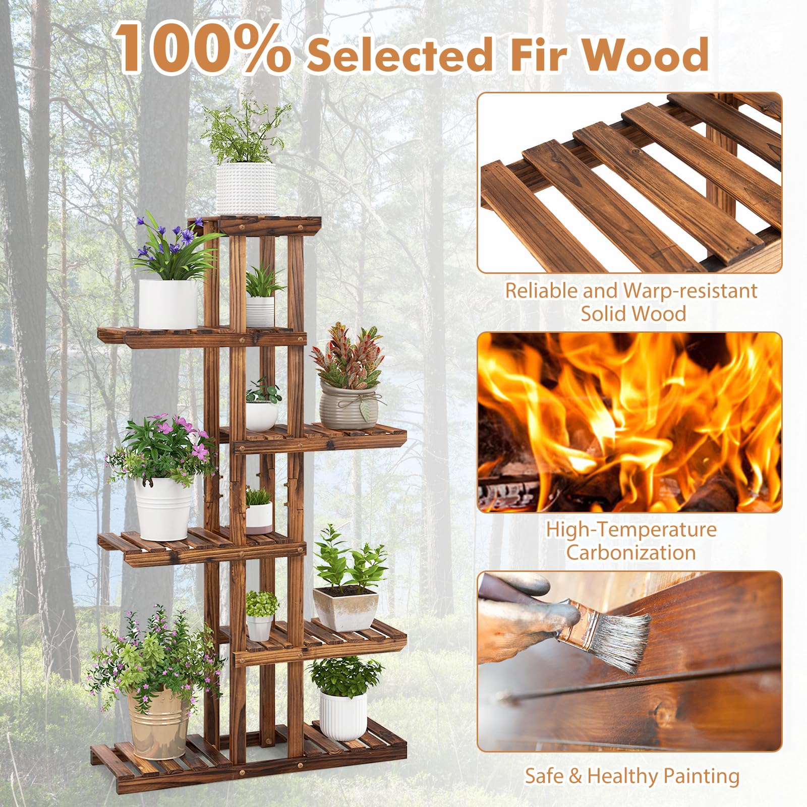 Amazon.com : HAPPYGRILL Plant Stand Indoor, 7 Tier Wood